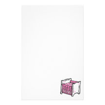 pink crib personalized stationery