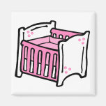 pink crib refrigerator magnet