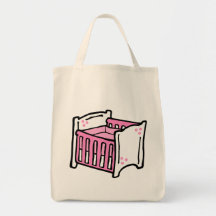 pink crib tote bags
