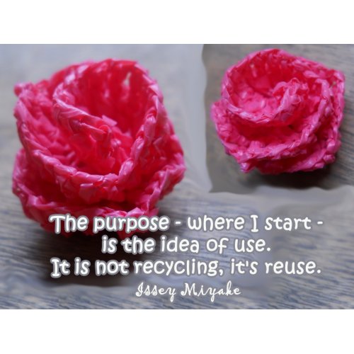 Pink Crochet Rose print