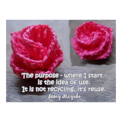 Pink Crochet Rose print