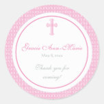 Pink Cross Address Label/Favor Sticker