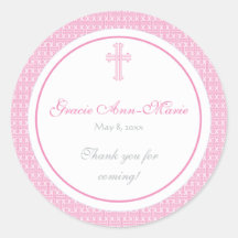 Pink Cross Address Label/Favor Sticker