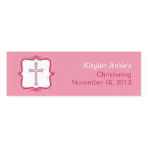 Pink Cross Baptism Small Tag Business Card Templates