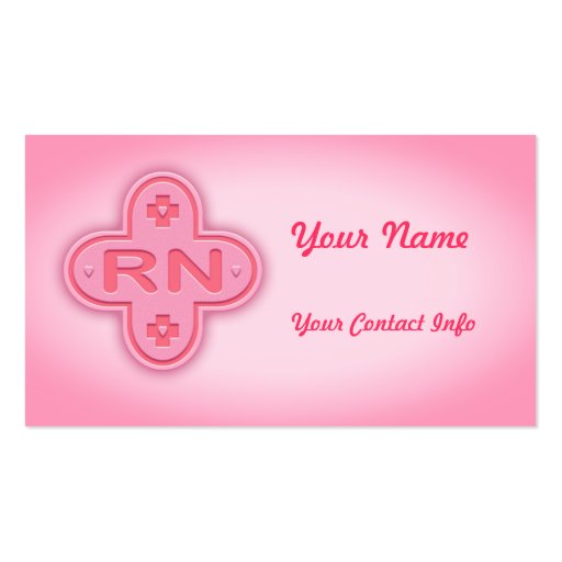 Pink Cross Business Card (front side)