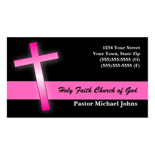 Pink Cross Business Cards