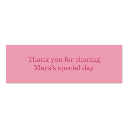 Pink Cross Communion Small Tag Business Card Templates (back side)