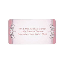 Pink Cross Damask Flower Address Labels