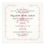 Pink Cross First Communion Confirmation Personalized Announcements