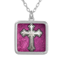 Pink Cross Necklace