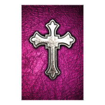 Pink Cross Personalized Stationery