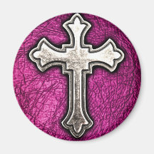 Pink Cross Refrigerator Magnet