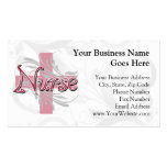 Pink Cross/Swirl Nurse Business Card Template