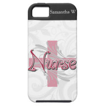 Pink Cross/Swirl Nurse iPhone 5 Case