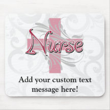 Pink Cross/Swirl Nurse Mousepad