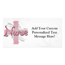 Pink Cross/Swirl Nurse Photo Card