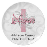 Pink Cross/Swirl Nurse Plates