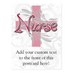 Pink Cross/Swirl Nurse Post Card