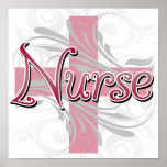 Pink Cross/Swirl Nurse Print
