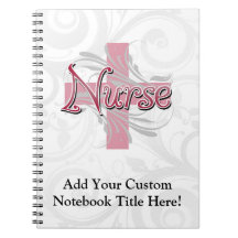 Pink Cross/Swirl Nurse Spiral Note Book