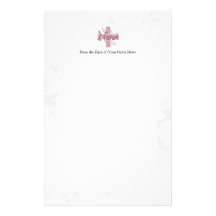 Pink Cross/Swirl Nurse Stationery