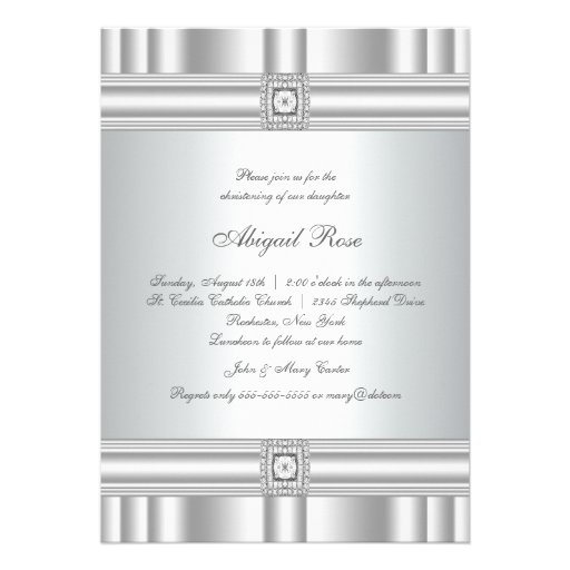 Pink Cross White Girl Baptism Christening Invitations