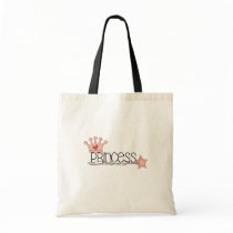 Pink Crown and Wand Princess Canvas Bags