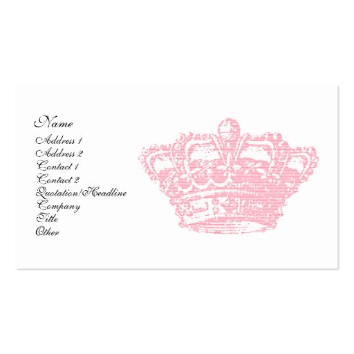 Pink Crown Business Card
