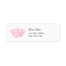 Pink Crown Custom Return Address Label