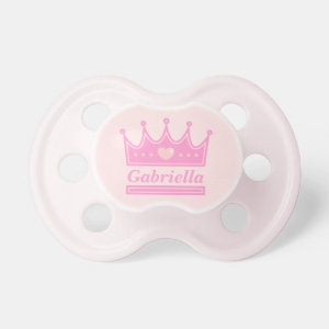 Pink Crown for the Royal Princess, Baby Girls Pacifier