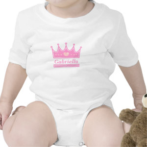 Pink Crown for the Royal Princess, Baby Girls Romper