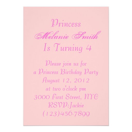Pink Crown Princess Birthday Party invitation