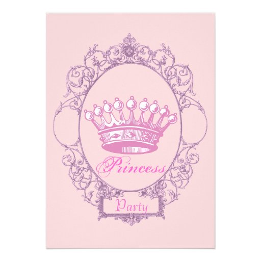 Pink Crown Princess Birthday Party invitation