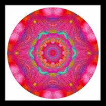 Pink Crystal Mandala posters
