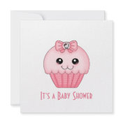 Pink Cupcake Baby Shower Invitation