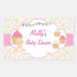Pink Cupcake Baby Shower Stickers