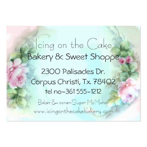 Pink Cupcake Bakery Business Profile Card Business Card Template (back side)