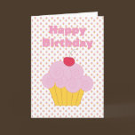 Pink Cupcake Birthday Card cards