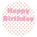 Pink Cupcake Birthday Sticker
