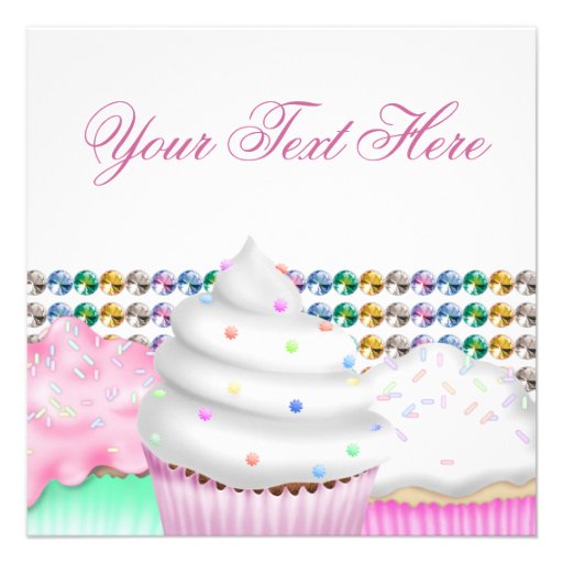 Pink Cupcake Candy Buffet Party Invitation