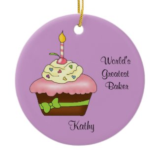 Pink Cupcake Christmas Ornament ornament