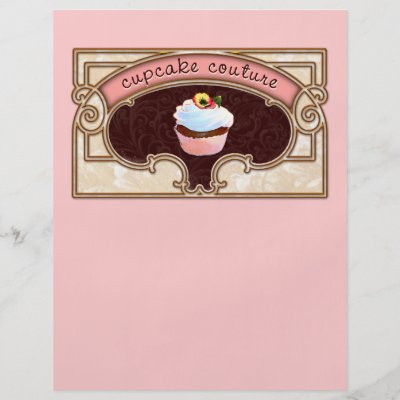 Pink Cupcake Couture Vintage Style Flyer by lapapeteriedeParis