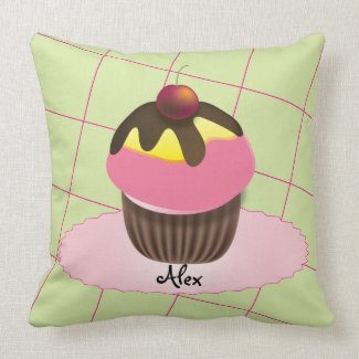 Pink Cupcake Design Cute American MoJo Pillow