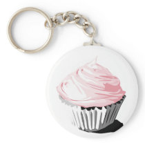 Pink cupcake keychain