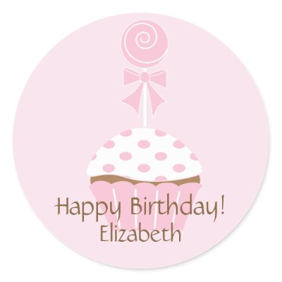 Pink Cupcake Lollipop Happy Birthday Sticker by celebrateitinvites