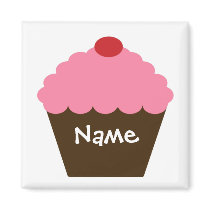 Pink Cupcake Love Fridge Magnets