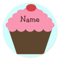 Pink Cupcake Love Personalized Sticker