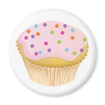 Pink Cupcake Refrigerator Magnets