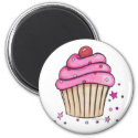 Pink Cupcake Magnet magnet