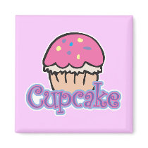 Pink Cupcake magnets by cupcakewear Pink Cupcake magnets